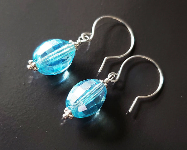Vintage Blue Glory Crystal Earrings ...